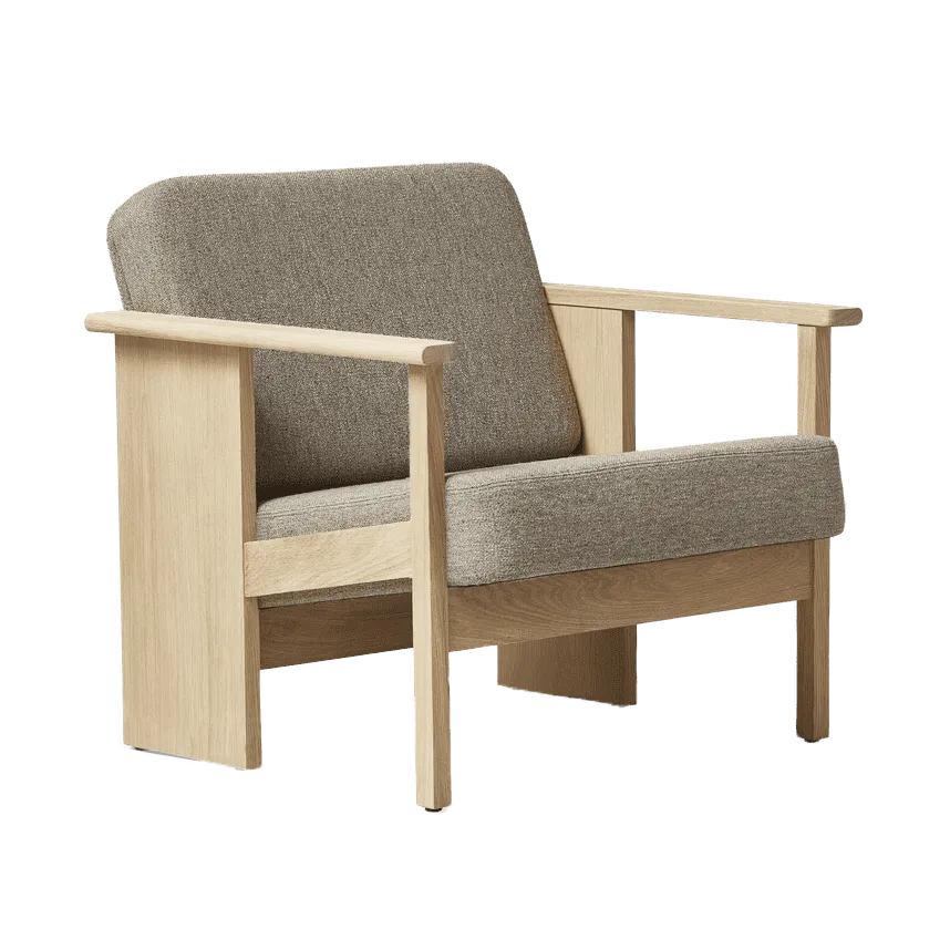 Block lounge chair, White oak-Hallingdal 65-0227 Form & Refine