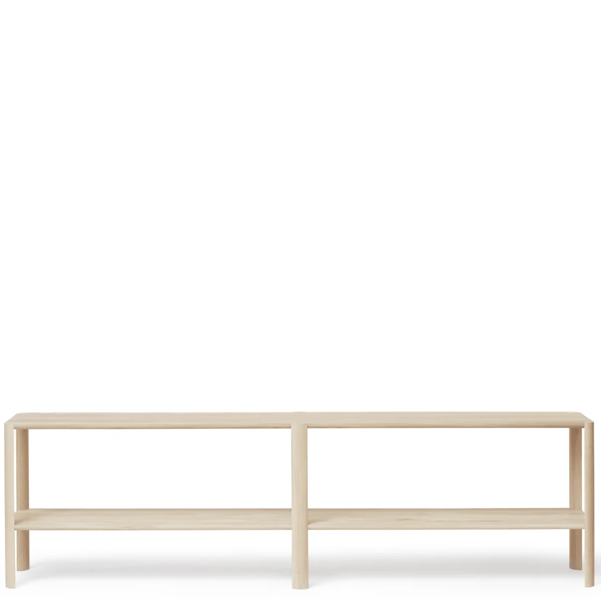 Leaf shelf 2 shelves 57x200 cm, White oak Form & Refine