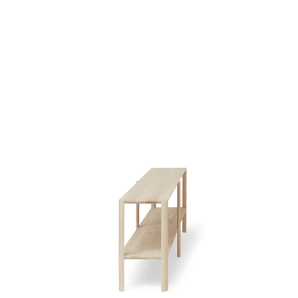 Leaf shelf 2 shelves 57x200 cm, White oak Form & Refine