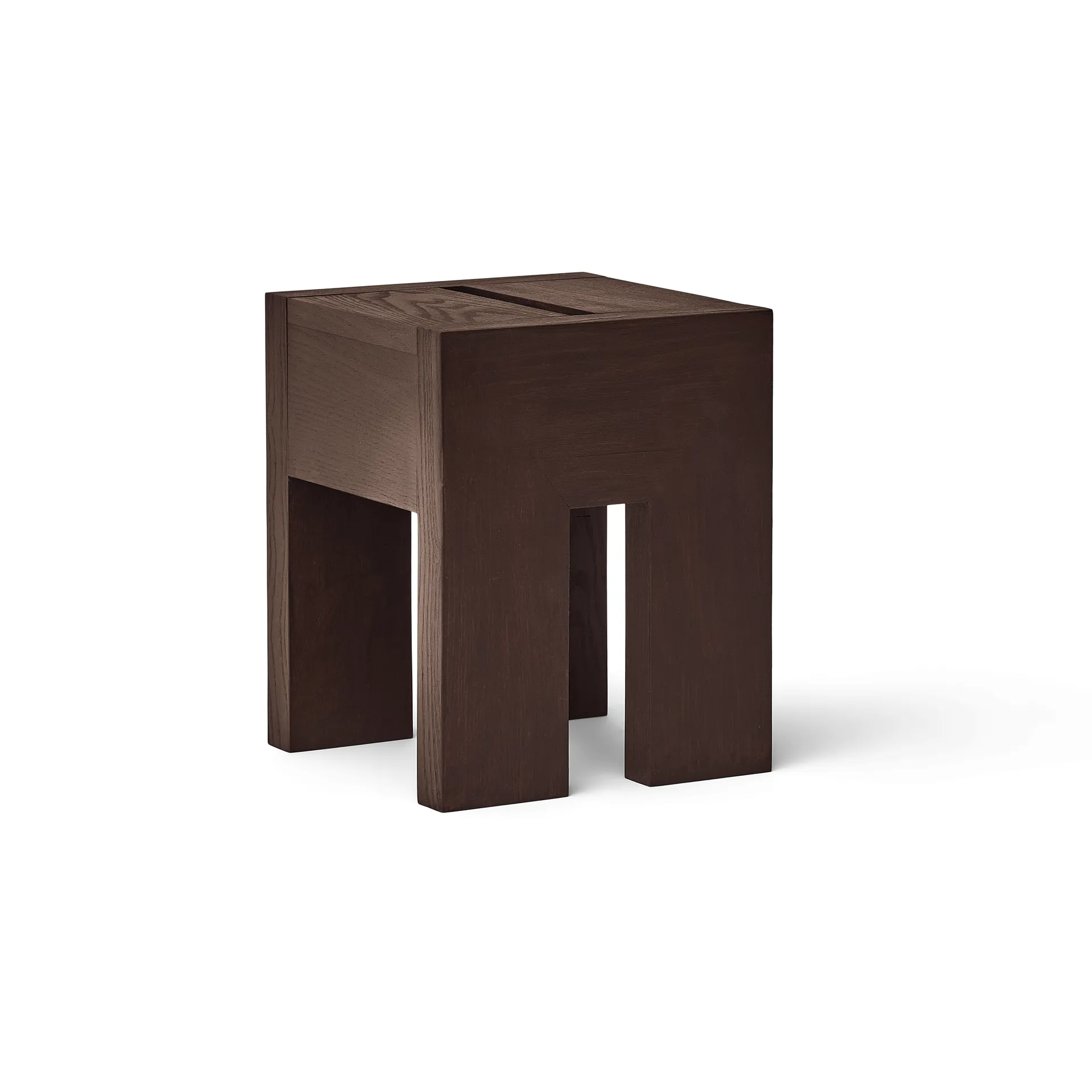 Monolith side table, Dark brown ash, 29x29x36 cm Form & Refine