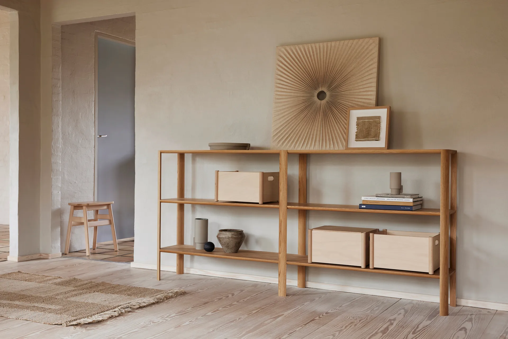 Pillar storage box M, Beech Form & Refine