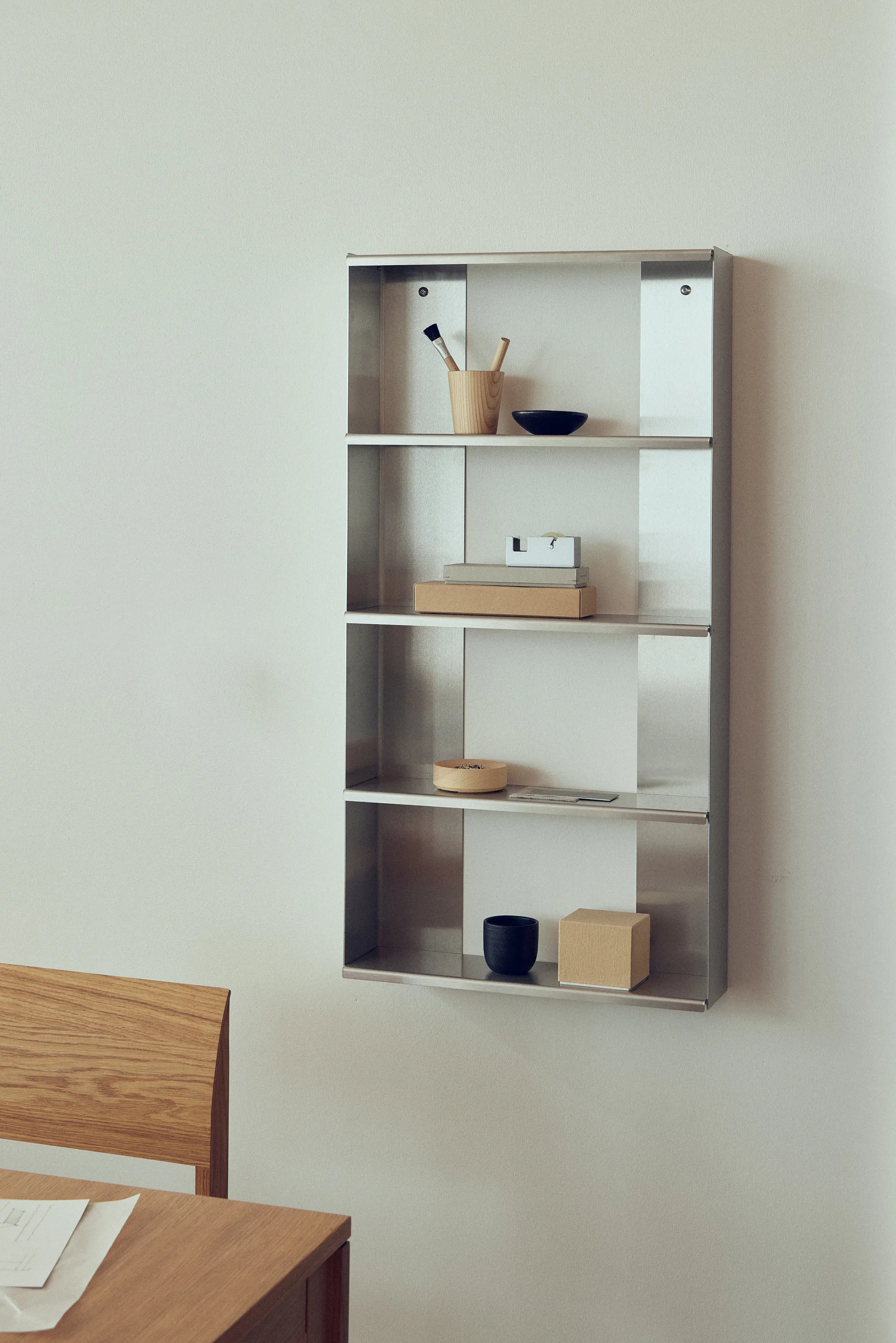 Taper wall shelf, Stainless steel, 50x98 cm Form & Refine