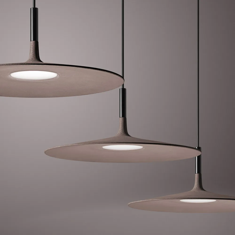 Aplomb Large pendant lamp, Brown concrete Foscarini