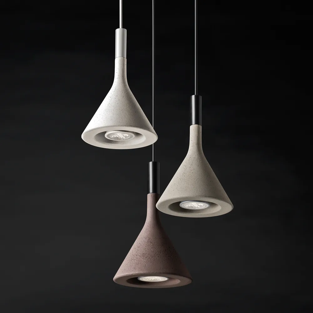 Aplomb mini pendant, Brown, marrone concrete Foscarini