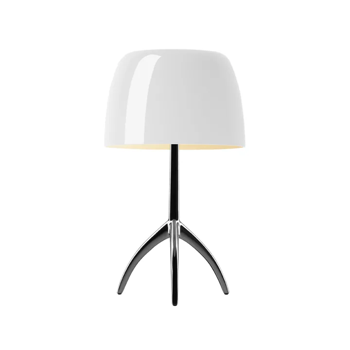 Lumiere Grande Dimmable table lamp - White, black chrome - Foscarini