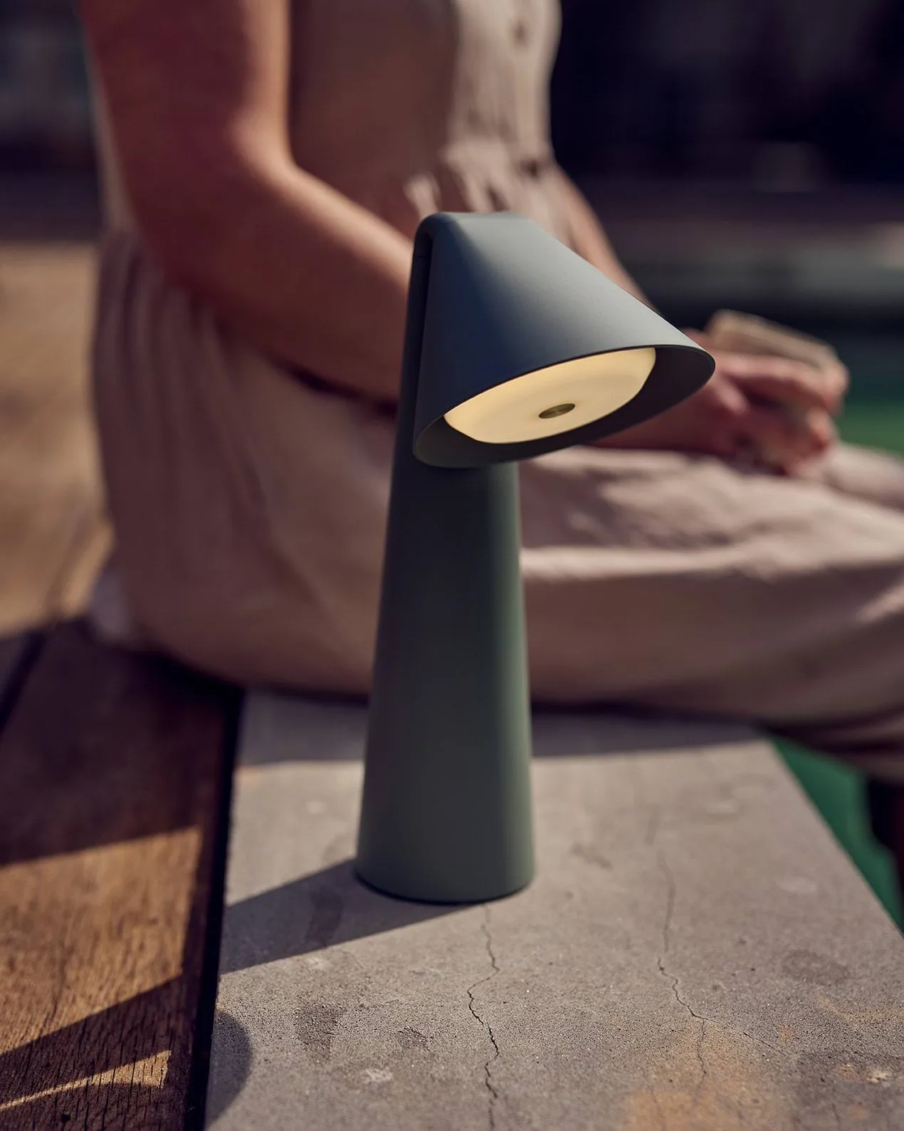 Ami portable table lamp, Sage green, 31.6 cm Frandsen