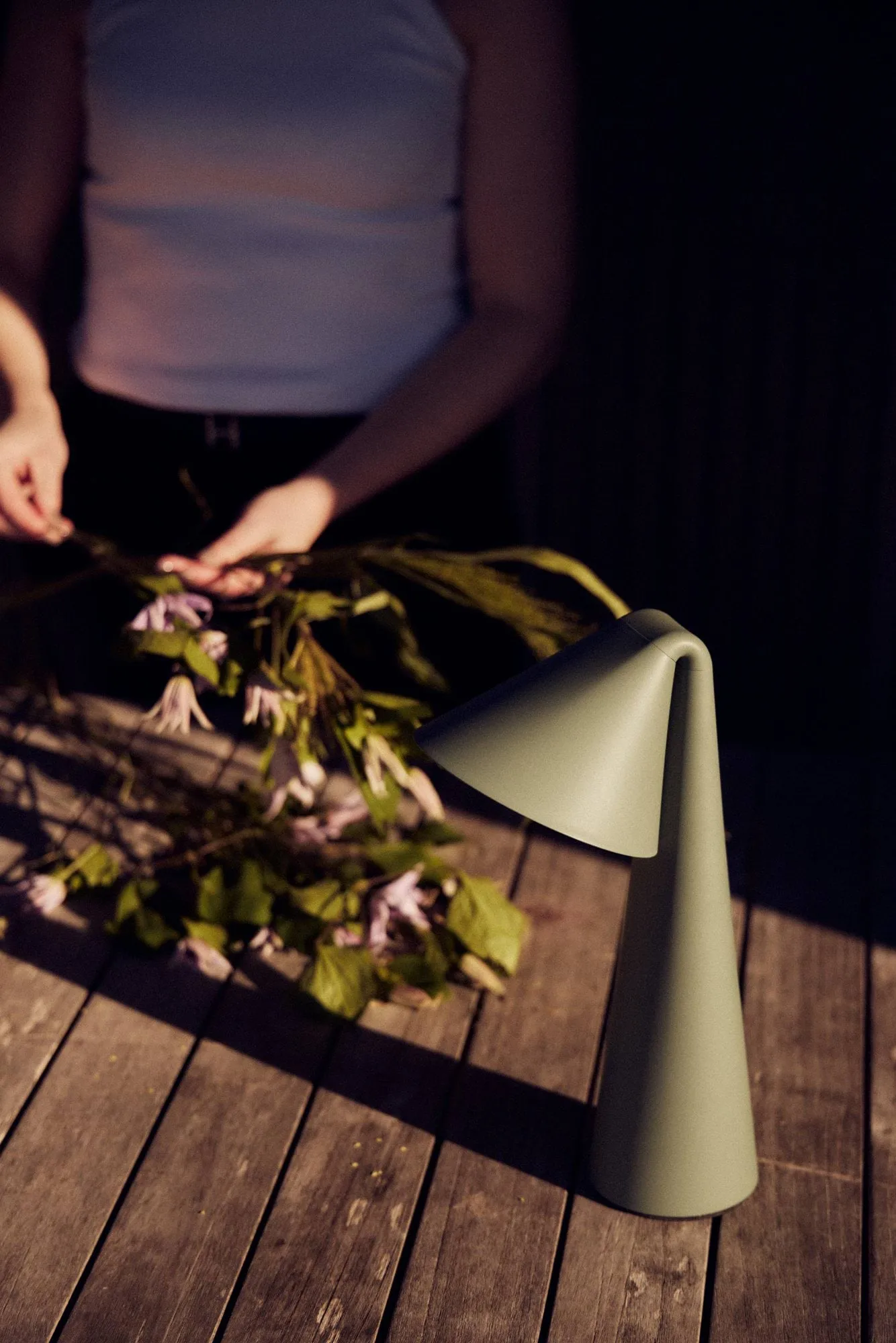 Ami portable table lamp, Sage green, 31.6 cm Frandsen