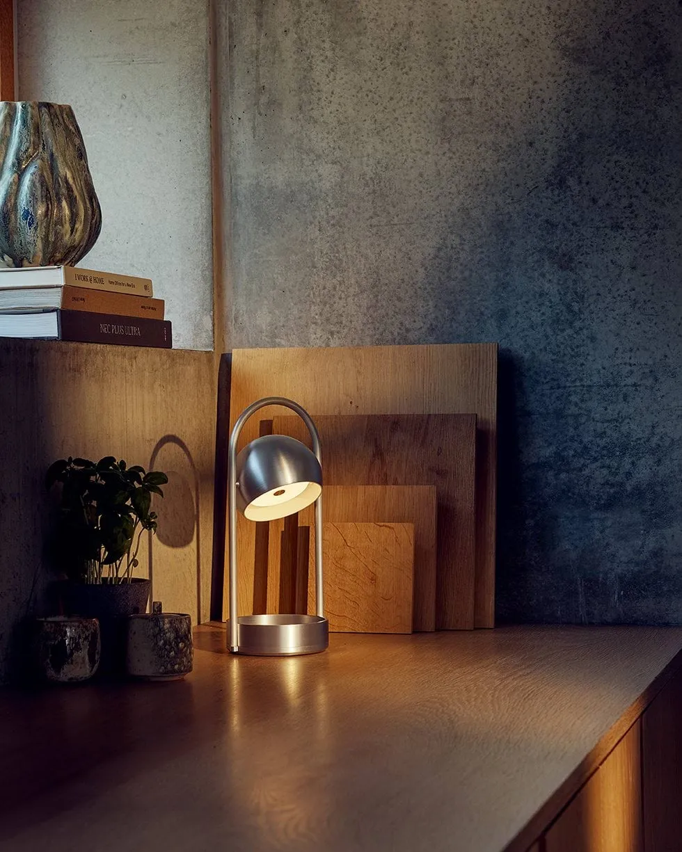 Ball portable table lamp, Brushed aluminium, 32 cm Frandsen