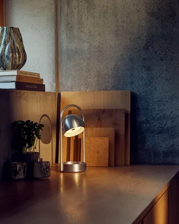 Ball portable table lamp - Brushed aluminium, 32 cm - Frandsen