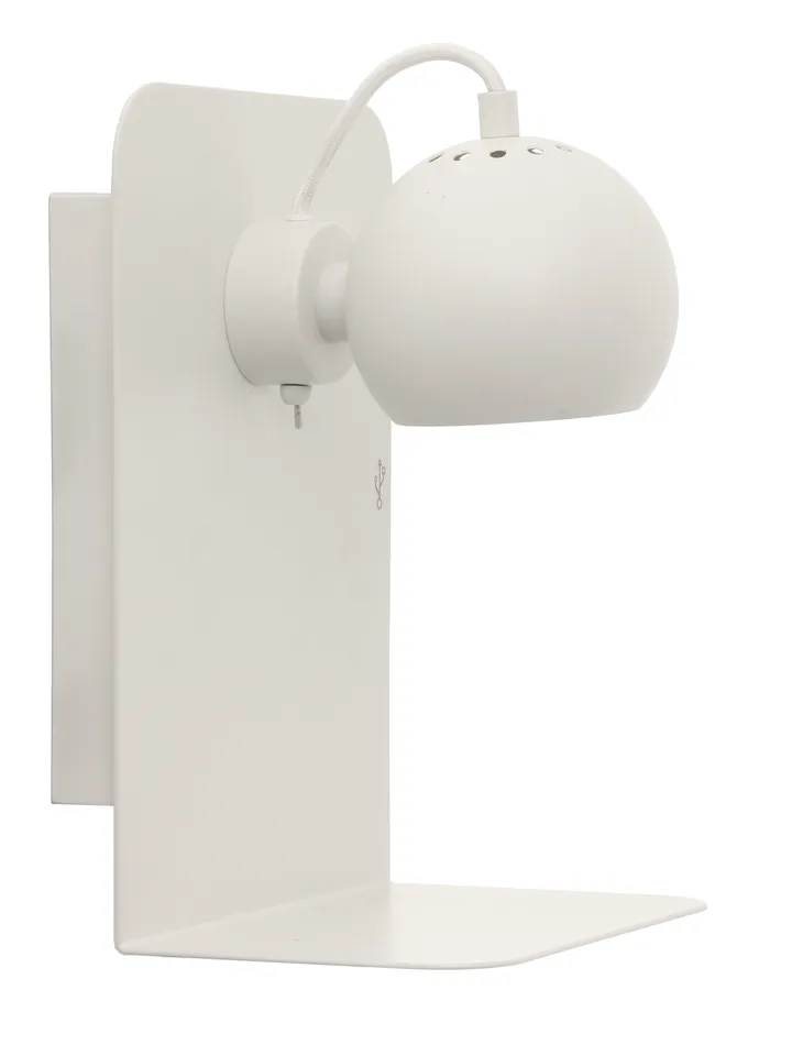 Ball wall lamp usb - Matte white - Frandsen