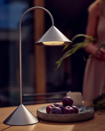 Grasp portable table lamp - Brushed stainless steel, 47 cm - Frandsen