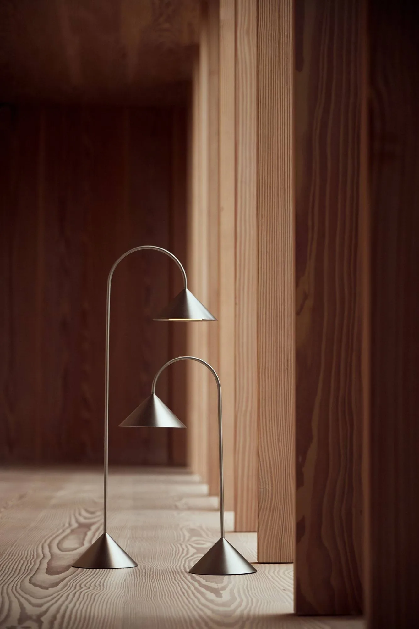 Grasp portable table lamp, Brushed stainless steel, 47 cm Frandsen