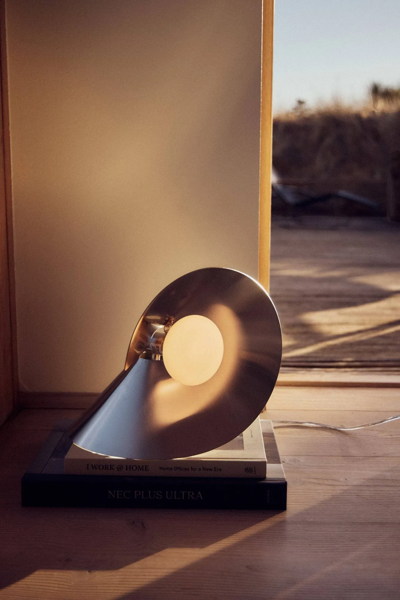 Peel table lamp, Brushed stainless steel Frandsen
