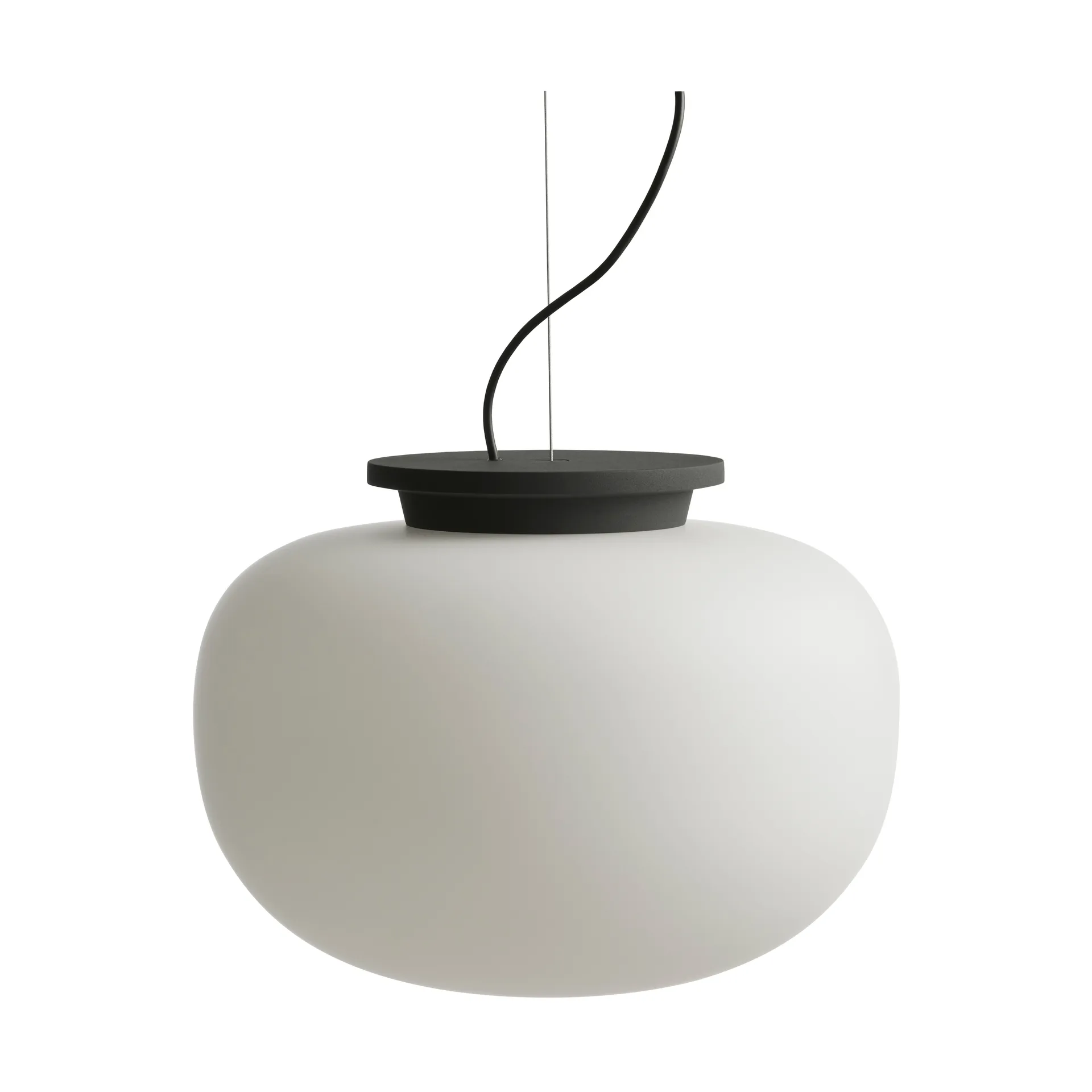 Supernate pendant lamp, Opal white-black, Ø38 cm Frandsen