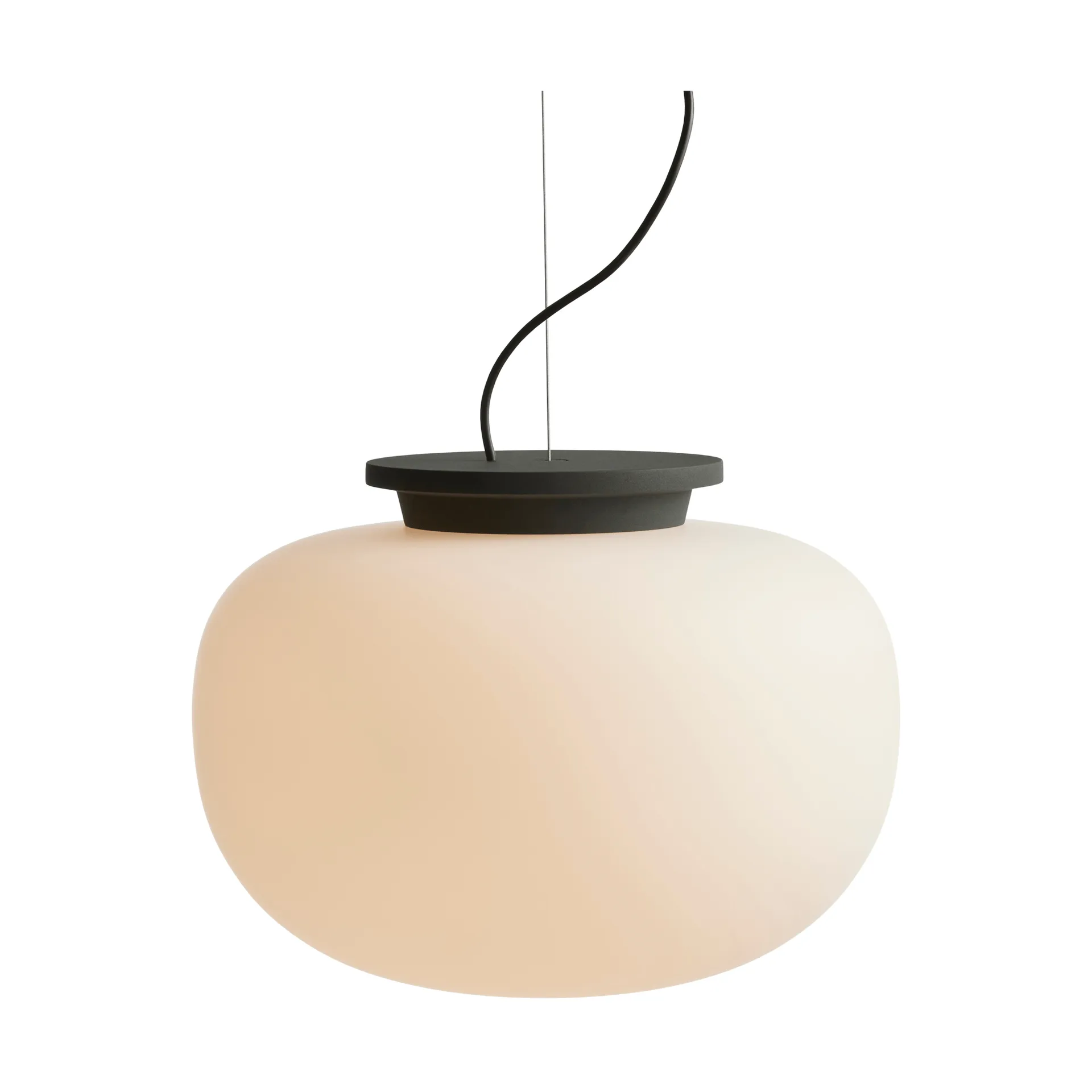 Supernate pendant lamp, Opal white-black, Ø38 cm Frandsen
