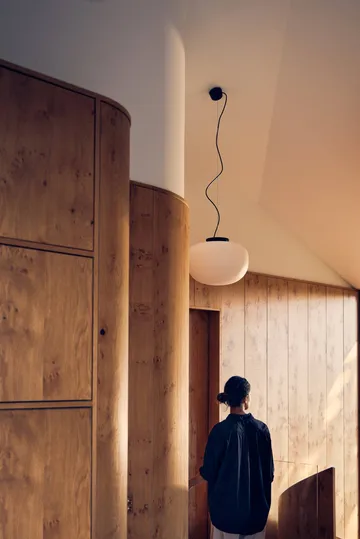 Supernate pendant lamp - Opal white-black, Ø38 cm - Frandsen