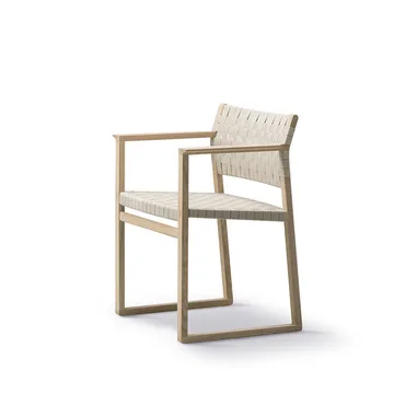 BM62 armchair - Wicker natural-lacquered oak frame - Fredericia Furniture