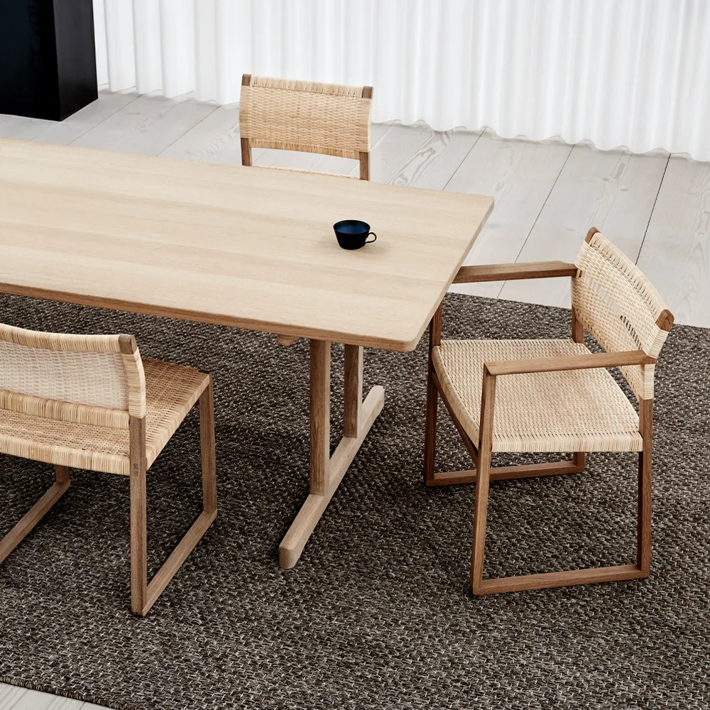 BM62 armchair, Wicker natural-lacquered oak frame Fredericia Furniture