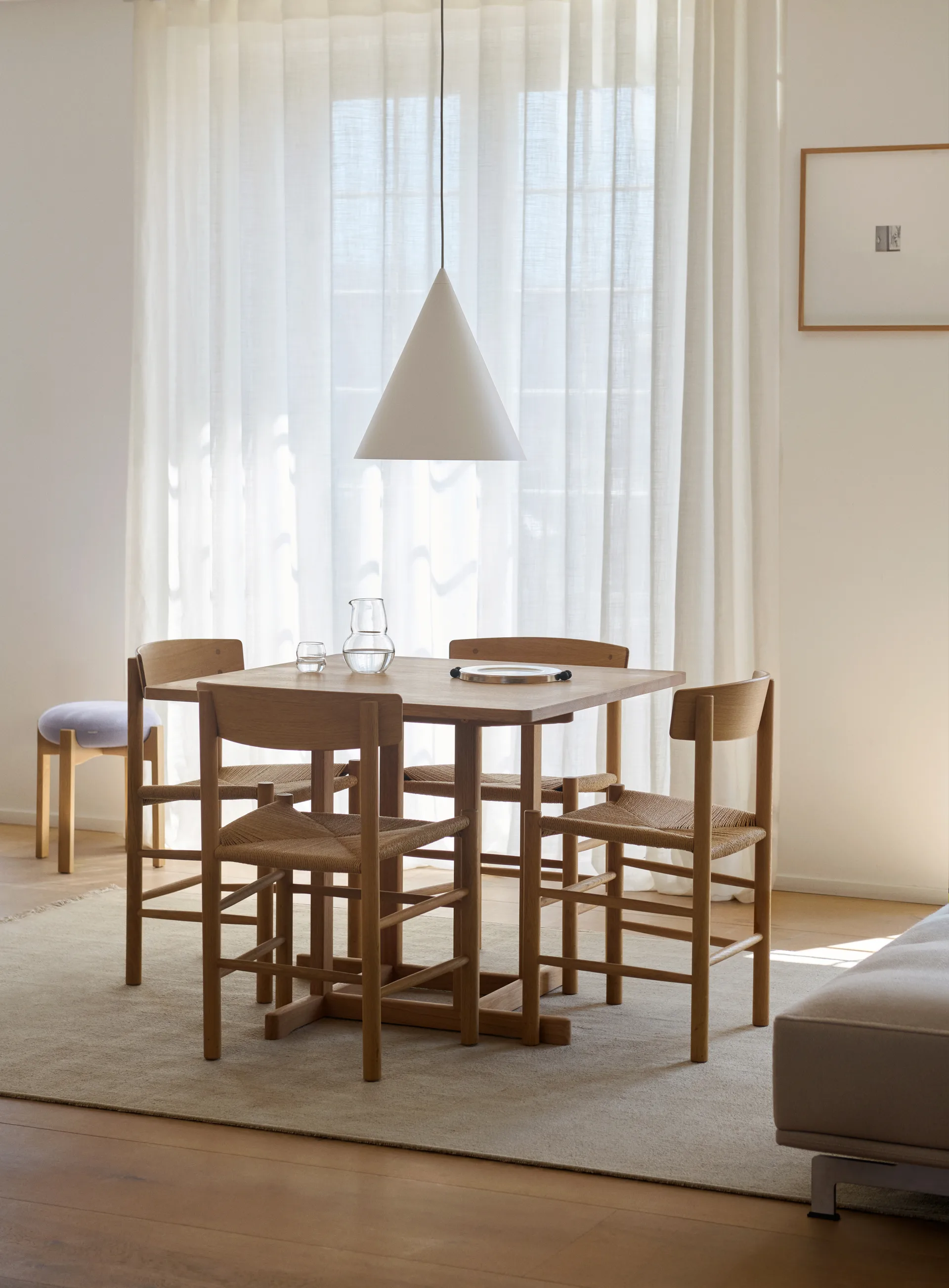 BM80 Mogensen Shaker Table table 90x90 cm, Light oiled oak Fredericia Furniture