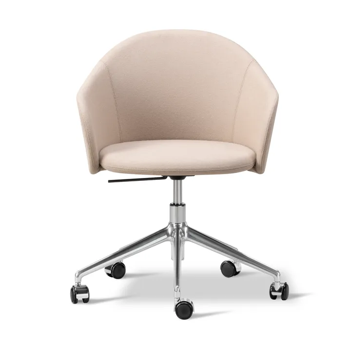 Gomo Armchair armchair swivel base 5-star - Blazer CUZ47 Fairfield-polished aluminium - Fredericia Furniture