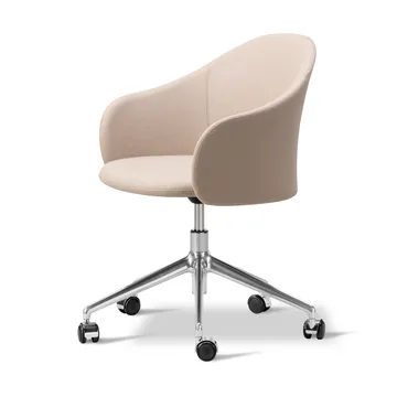 Gomo Armchair armchair swivel base 5-star - Blazer CUZ47 Fairfield-polished aluminium - Fredericia Furniture