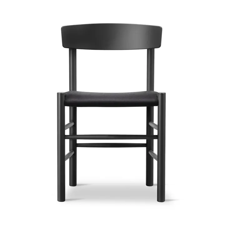 J39 chair - Black lacquered beech-black canvas - Fredericia Furniture