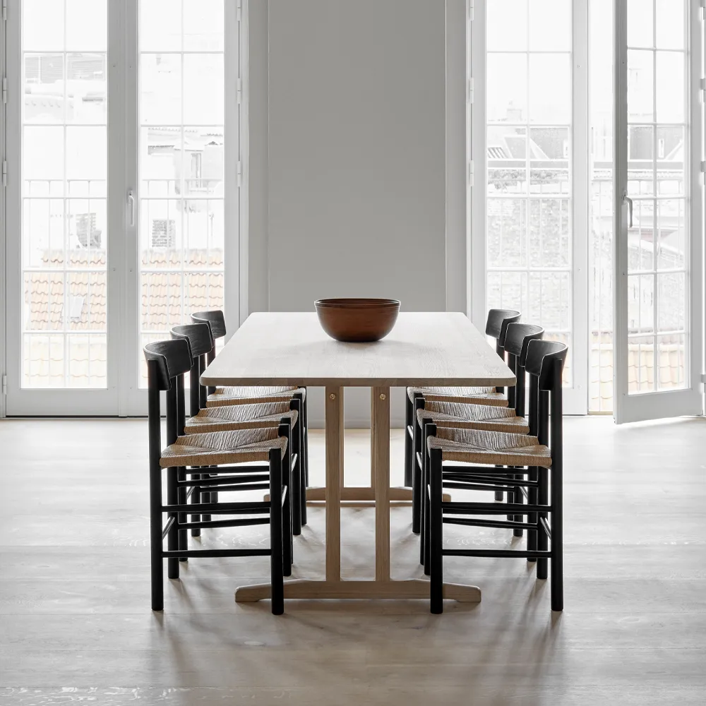 J39 chair, Black lacquered oak-braided natural Fredericia Furniture