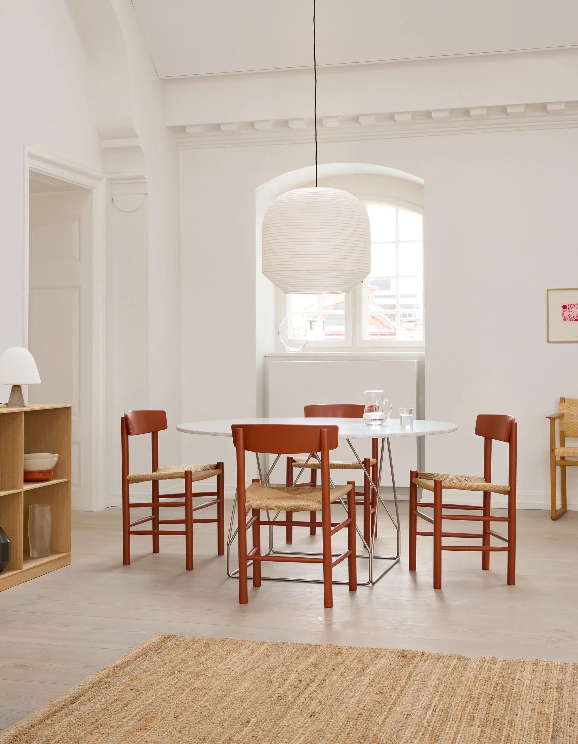 J39 chair, Herritage red-braided natural Fredericia Furniture