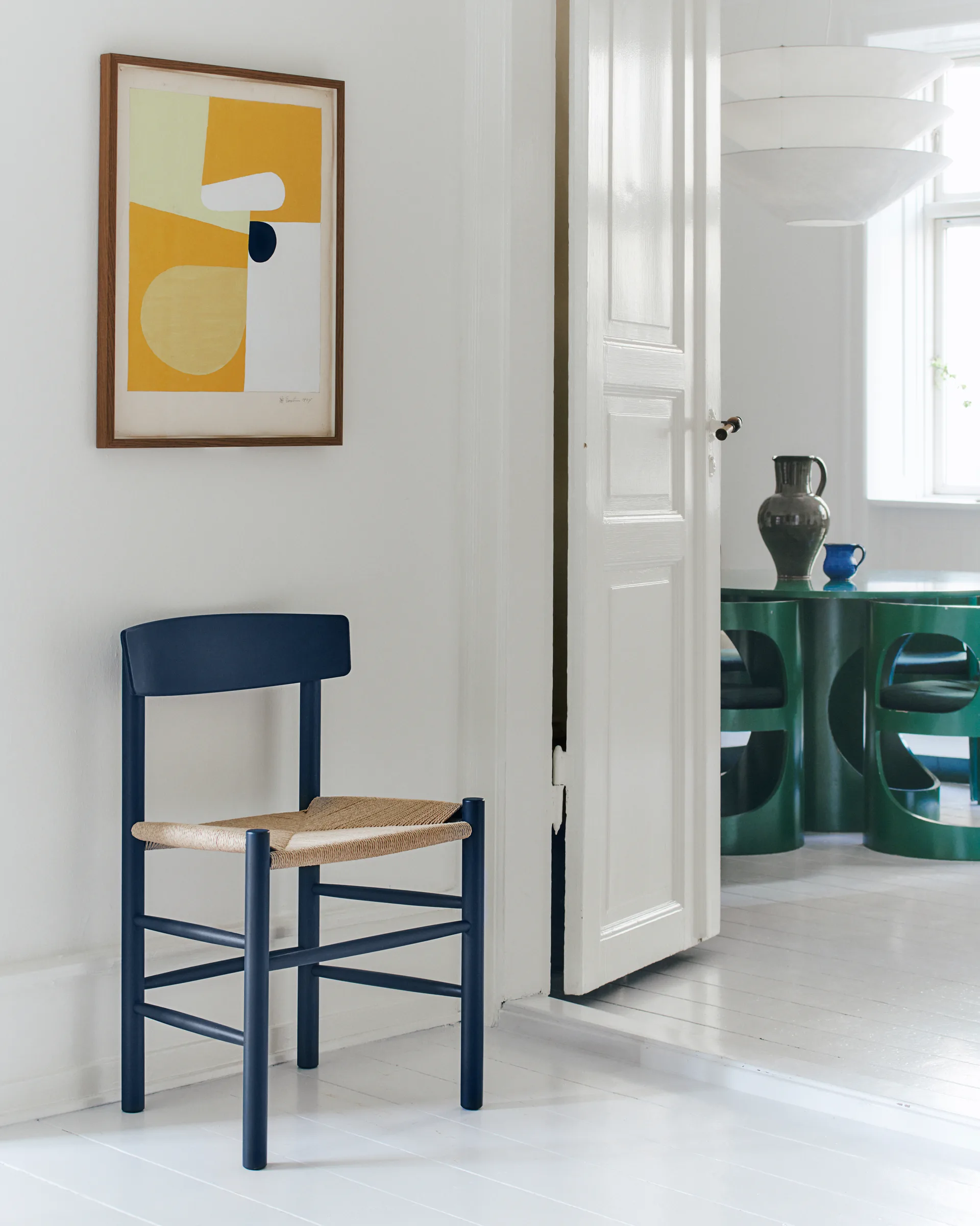 J39 chair, Indigo blue-braided natural Fredericia Furniture