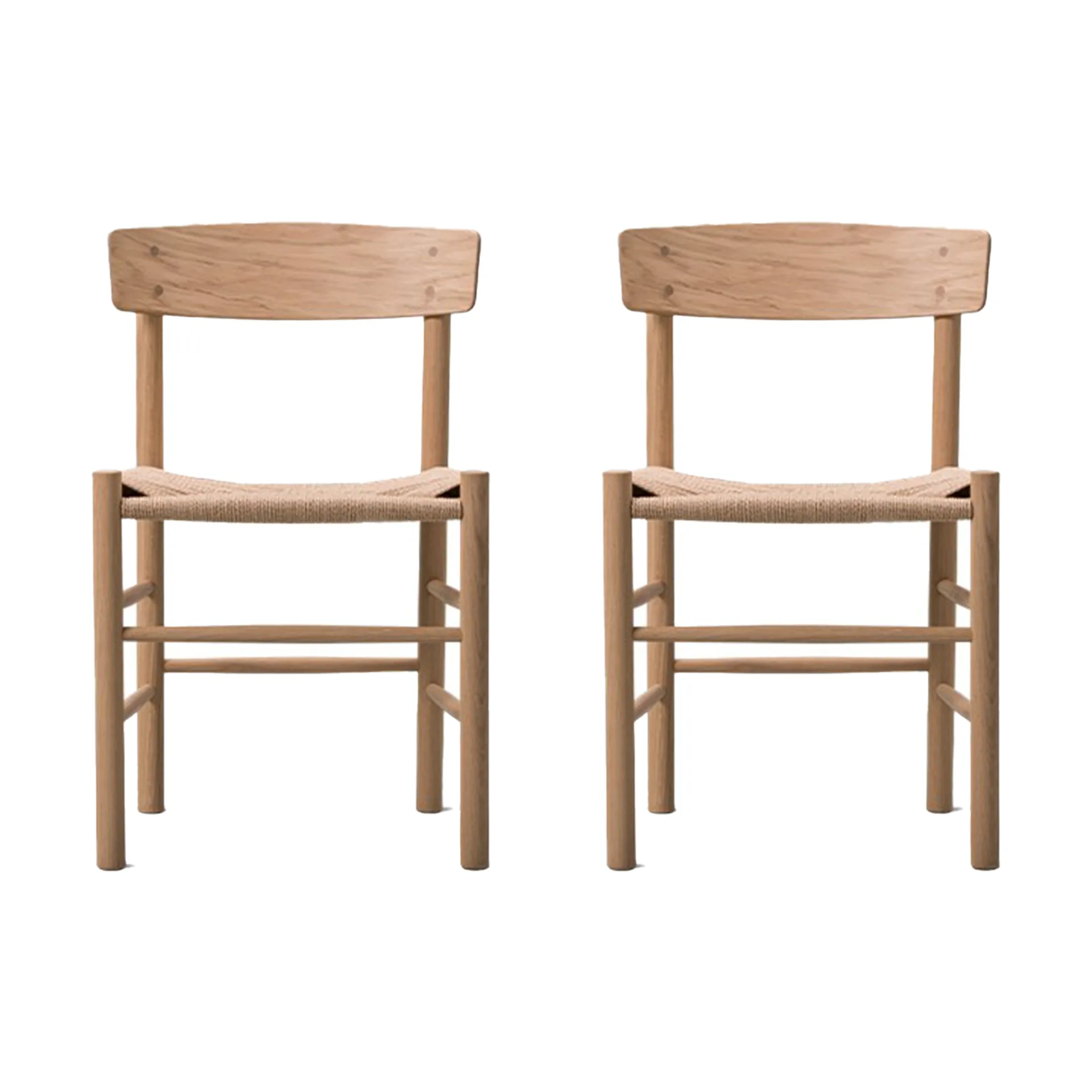 J39 chair, Light oiled oak-woven natural, 2-pack,  Fredericia Furniture