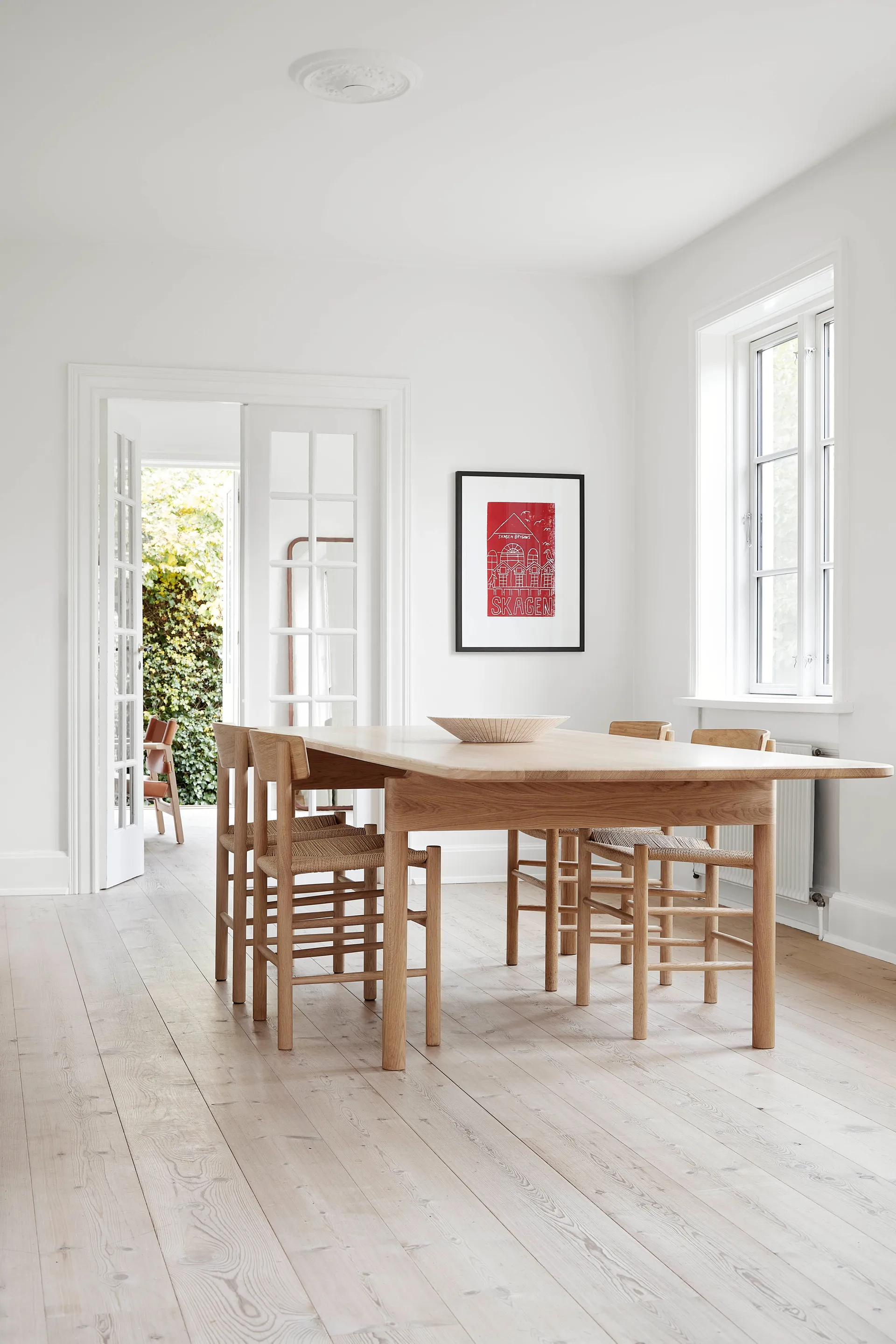 J39 chair, Light oiled oak-woven natural, 4-pack,  Fredericia Furniture