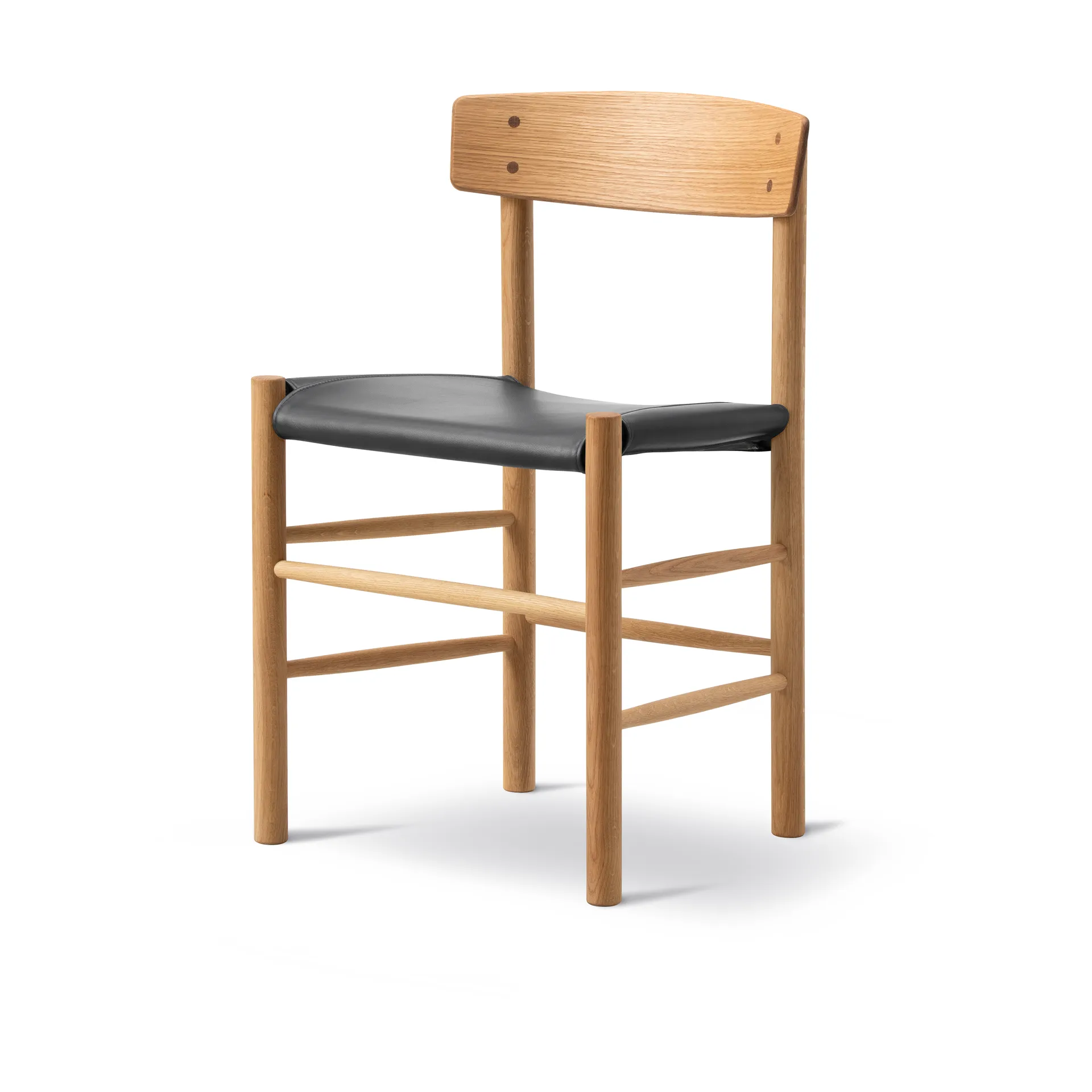 J39 chair, Oiled oak-leather Omni 301 Black Fredericia Furniture
