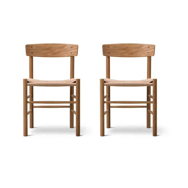 J39 chair, Oiled oak–woven natural, 2-pack - Fredericia Furniture
