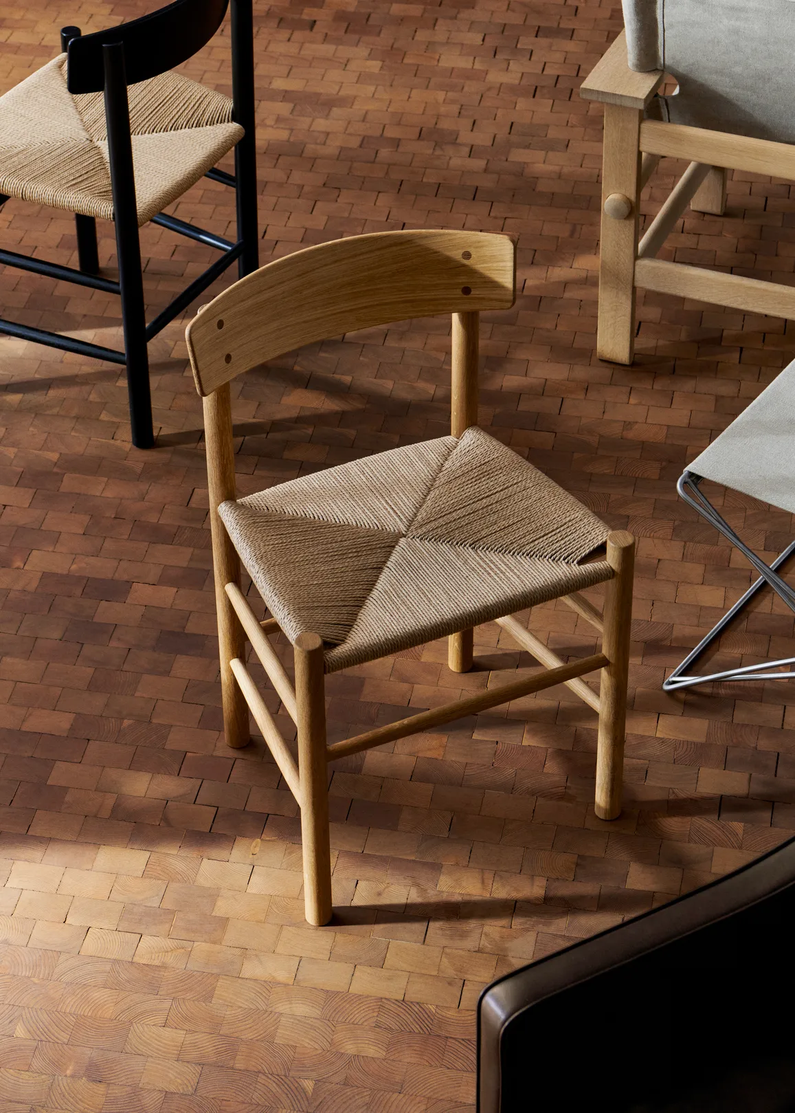 J39 chair, Oiled oak–woven natural, 6-pack,  Fredericia Furniture