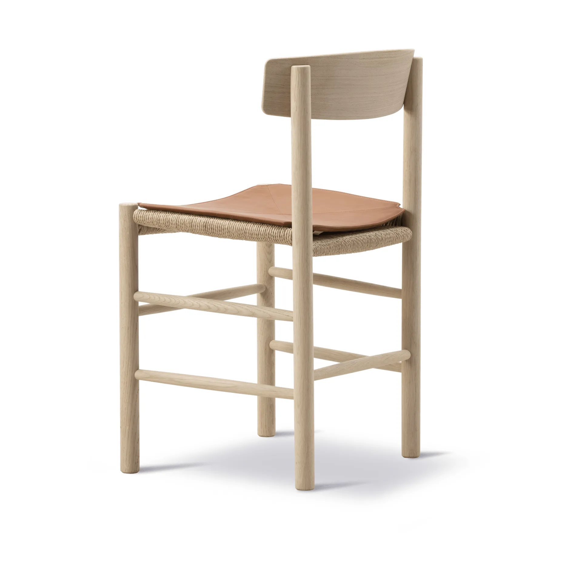 Leather seat cushion for the J39 chair, Leather Cera 905 Russet Brown Fredericia Furniture