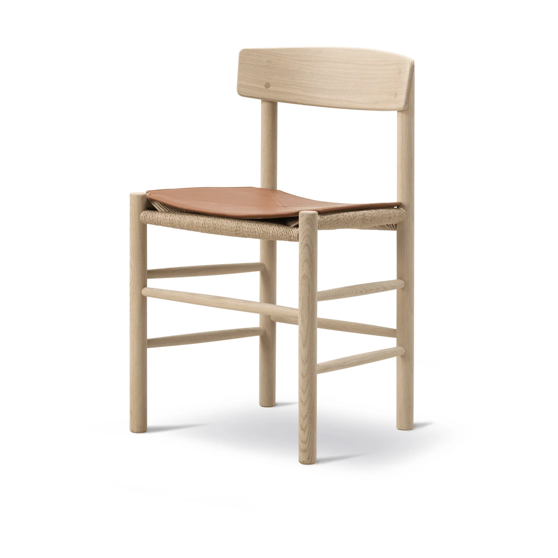 Leather seat cushion for the J39 chair, Leather Cera 905 Russet Brown Fredericia Furniture