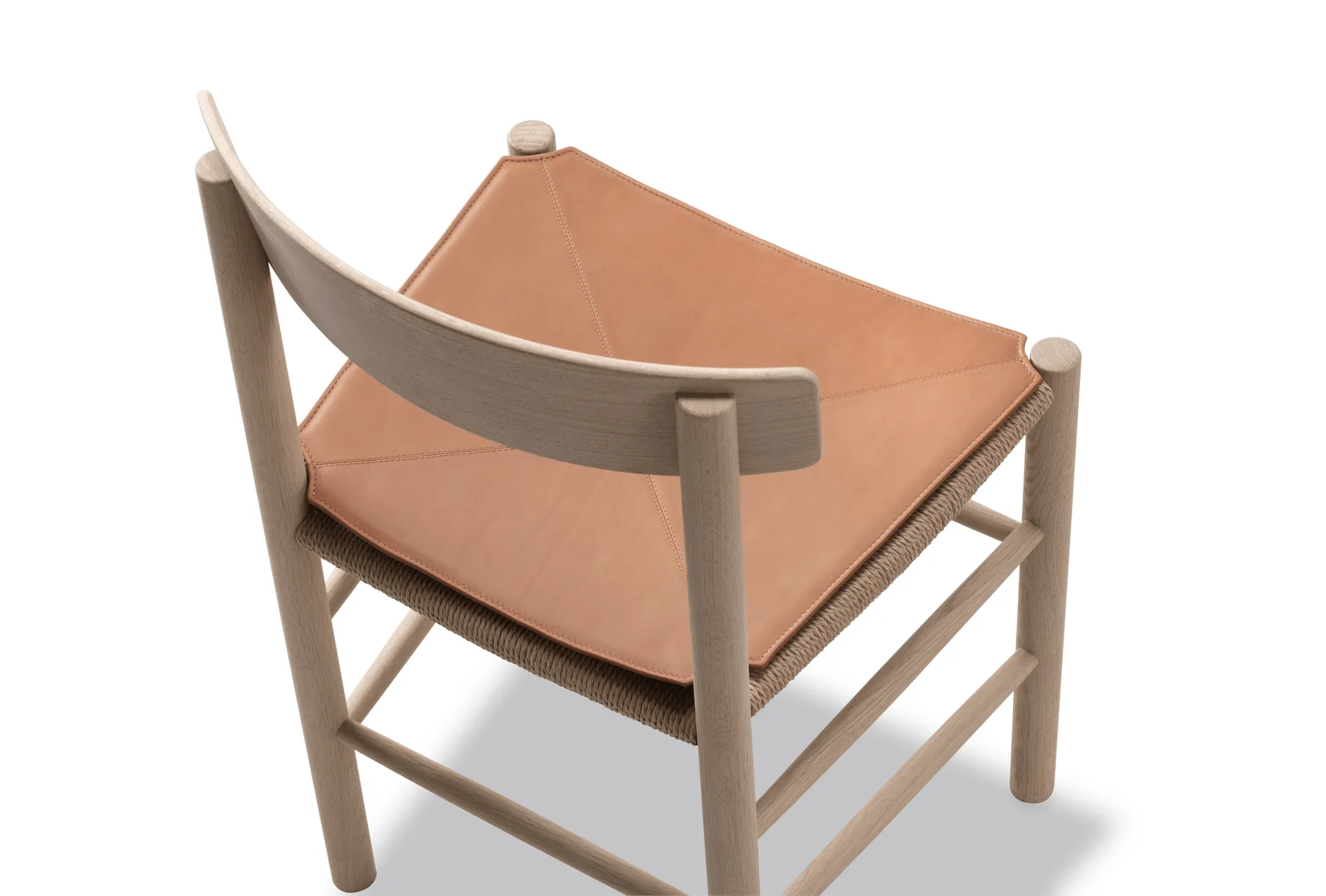 Leather seat cushion for the J39 chair, Leather Cera 905 Russet Brown Fredericia Furniture