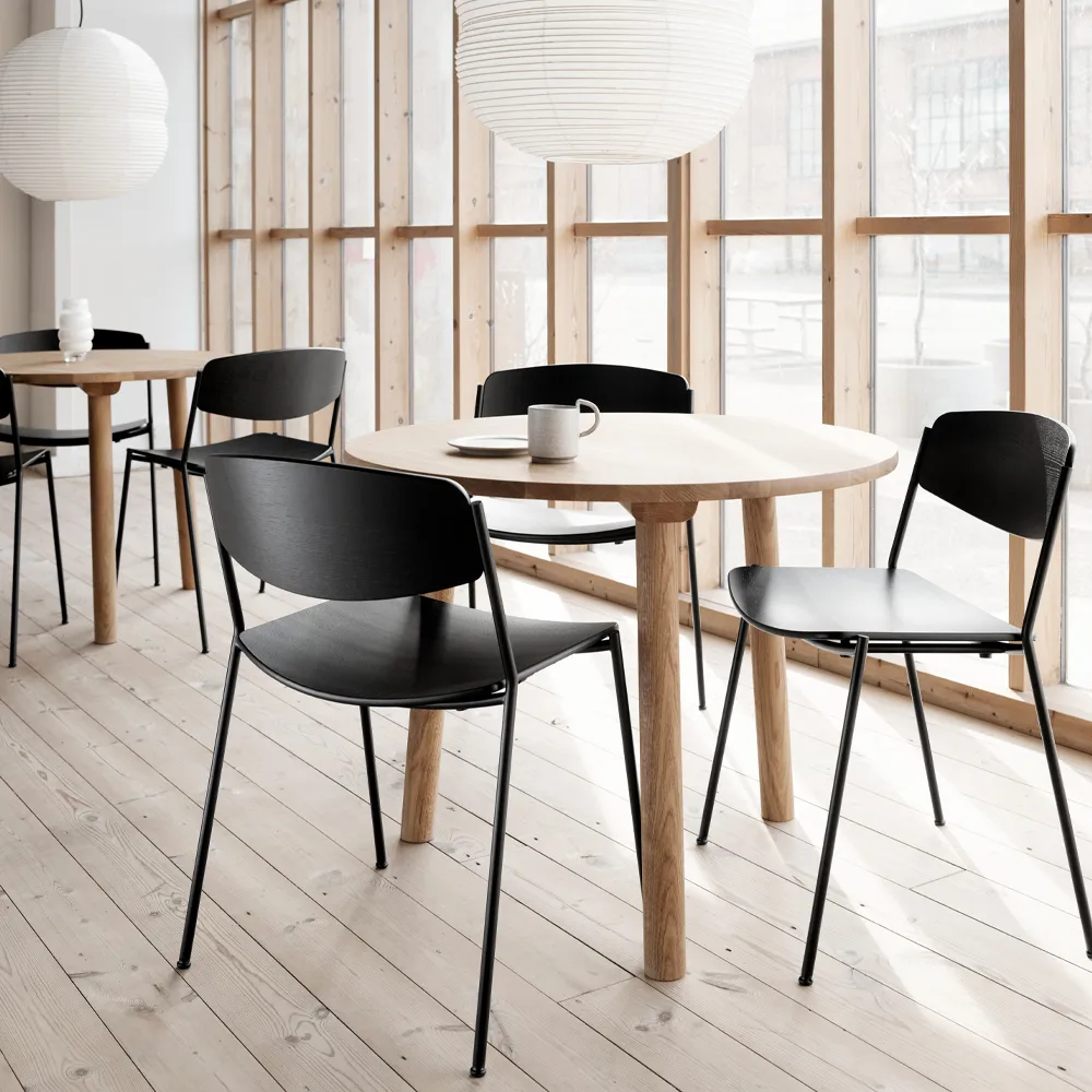 Lynderup 3080 chair, Black ash-black steel frame Fredericia Furniture