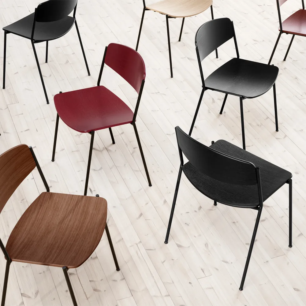 Lynderup 3080 chair, Black ash-black steel frame Fredericia Furniture