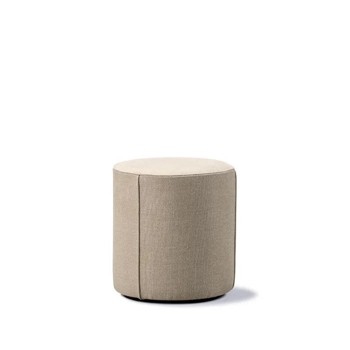 Mono seat pouf - Grand linen beige, Ø39 cm - Fredericia Furniture
