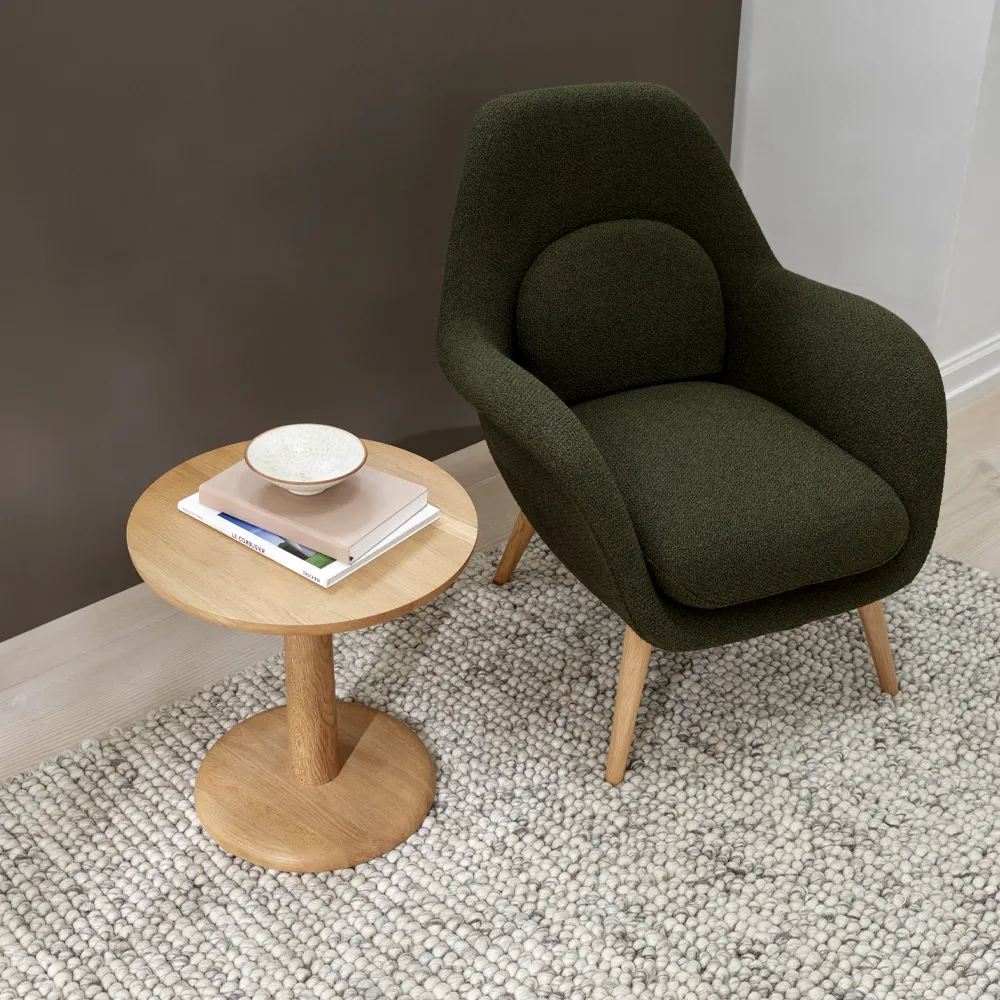 Pon side table, Smoked oak oil, Ø40 cm Fredericia Furniture