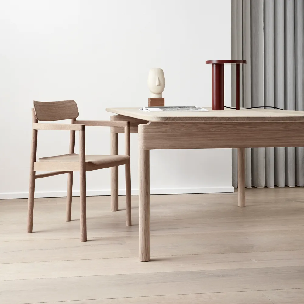 Post 6442 dining table, Light oiled oak, 100x320 cm Fredericia Furniture