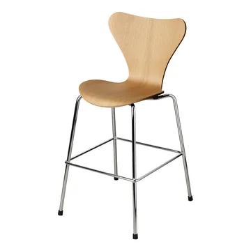 3177 Series 7 Junior chair chrome - Lacquered oak veneer - Fritz Hansen