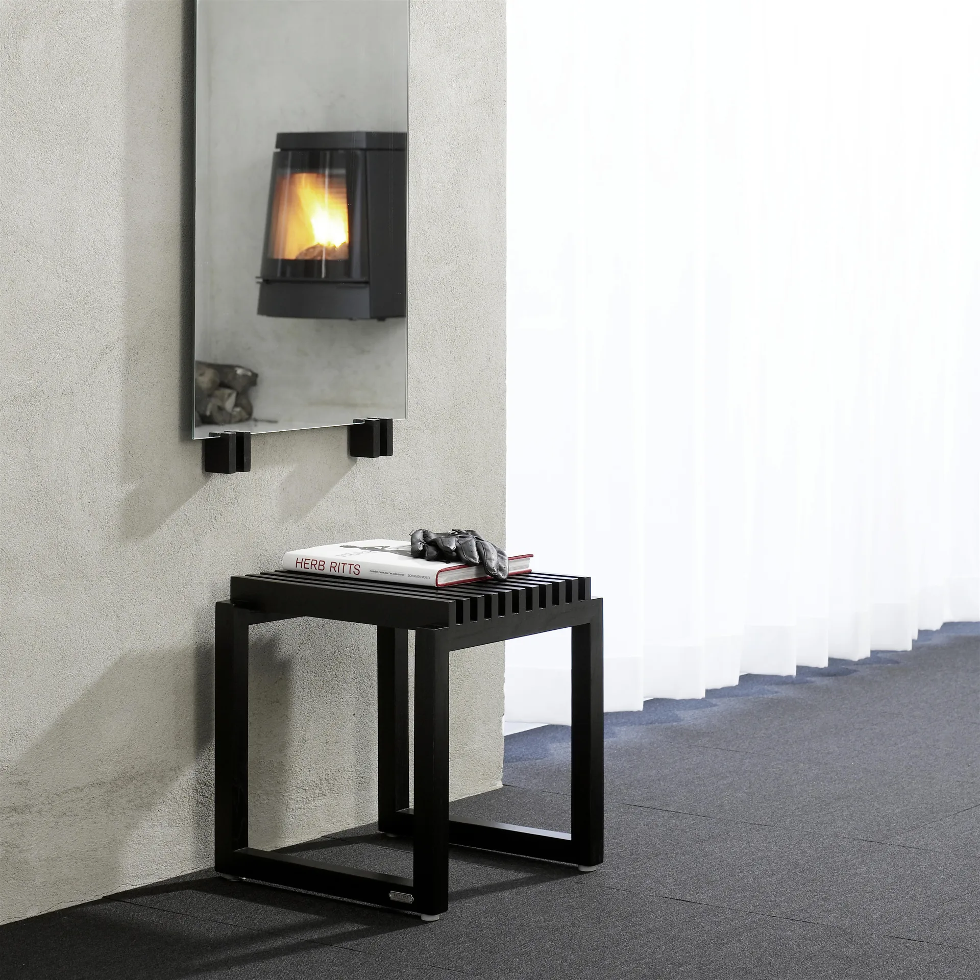 Cutter stool, black-painted oak Fritz Hansen