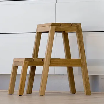 Dania step ladder - Teak - Fritz Hansen