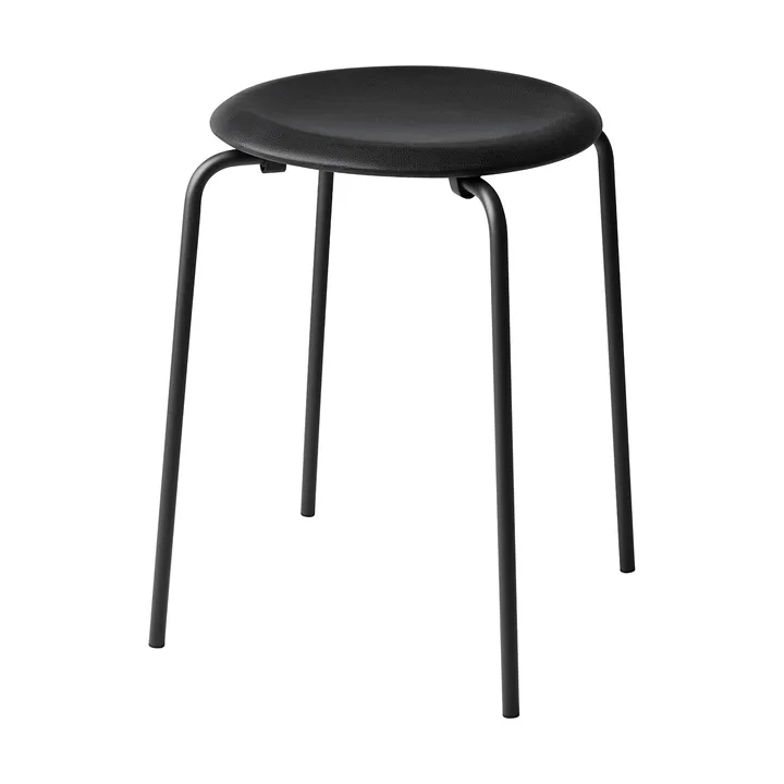 Dot stool leather - Essential black-matt black - Fritz Hansen
