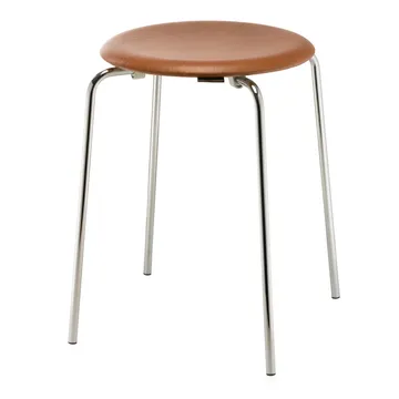 Dot stool leather - Walnut - Fritz Hansen