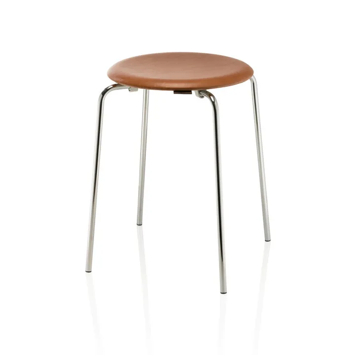 Dot stool leather - Wild leather walnut - Fritz Hansen