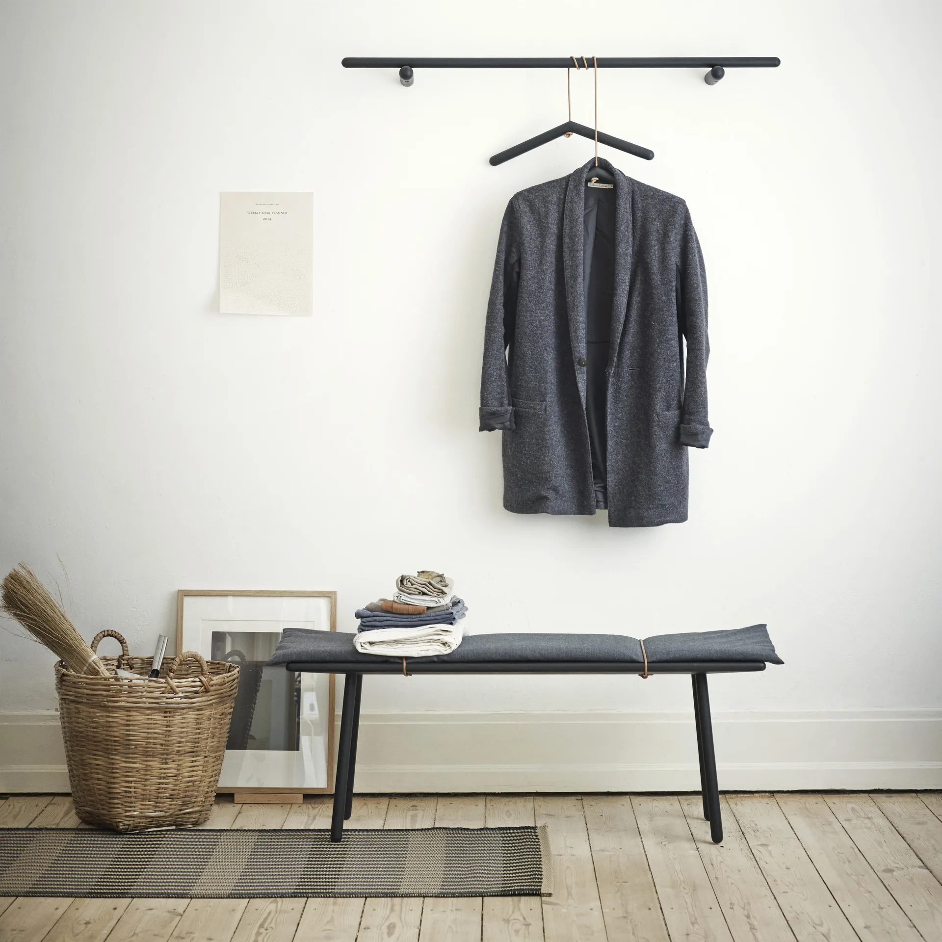 Georg bench, Black stained oak Fritz Hansen