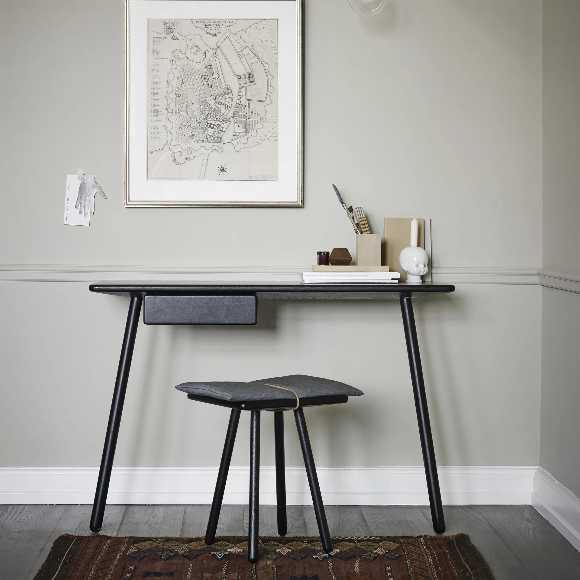Georg stool, black-painted oak Fritz Hansen